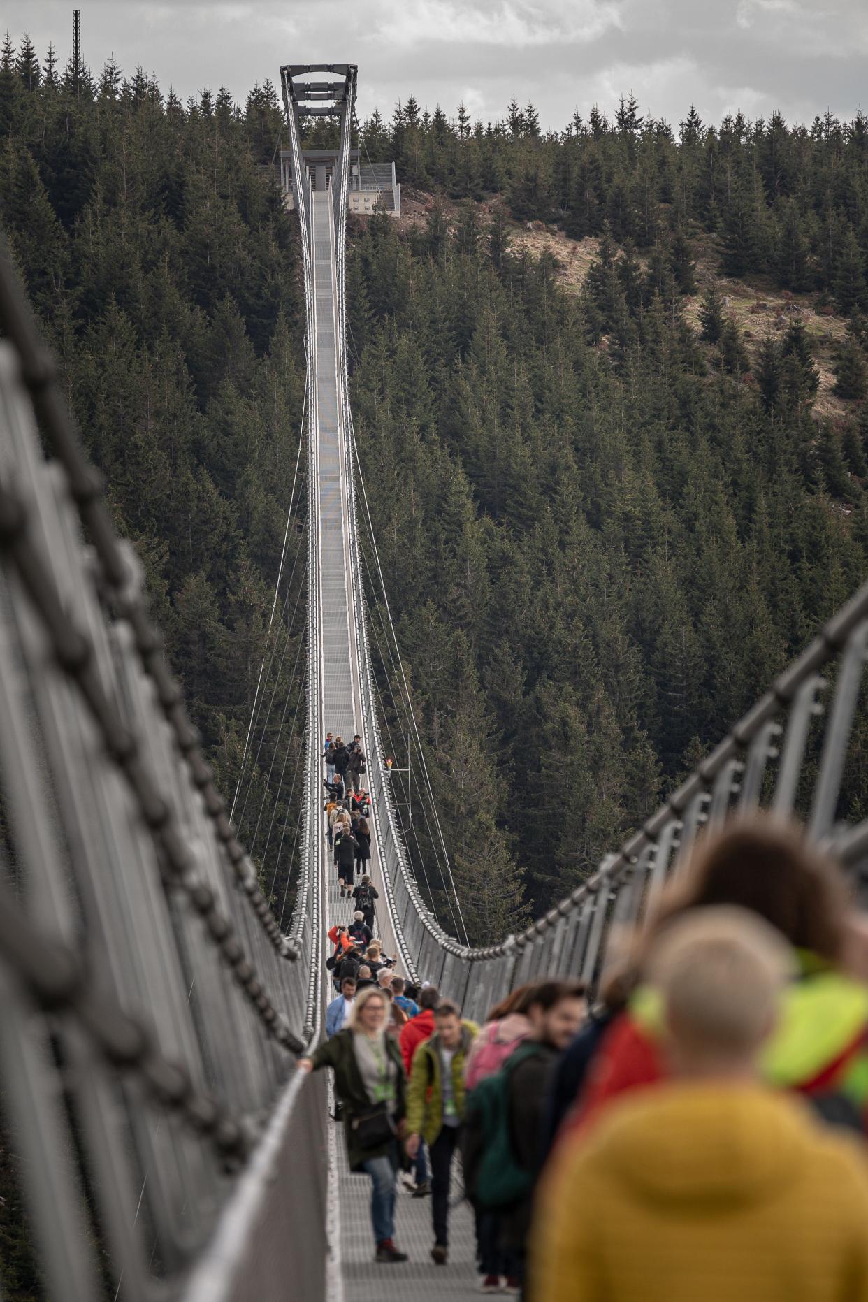 Sky Bridge 721 in the Czech Republic, the world's longest pedestrian suspension bridge