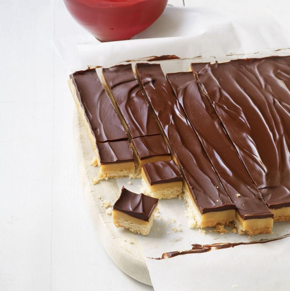 <p>If Twix is your favorite candy, these caramel, cookie and chocolate layered bites are a dream come true.</p><p><em><a href="https://www.goodhousekeeping.com/food-recipes/a15184/chocolate-caramel-candy-bars-recipe-wdy0213/" rel="nofollow noopener" target="_blank" data-ylk="slk:Get the recipe for Chocolate Caramel Candy Bars »;elm:context_link;itc:0;sec:content-canvas" class="link ">Get the recipe for Chocolate Caramel Candy Bars »</a></em></p>