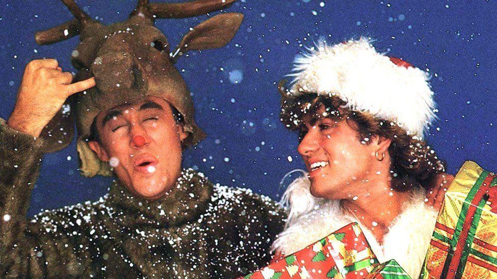 Wham en la portada del sencillo de Last Christmas