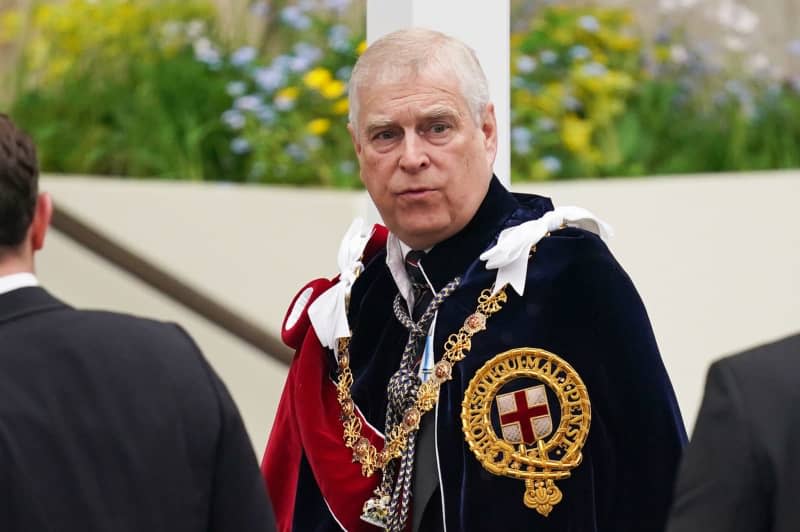 Prince Andrew, Duke of York, attends the coronation ceremony of his brother King Charles III. Jacob King/PA Wire/dpa
