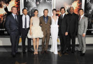 The cast of "The Dark Knight Rises" arrives to the New York City premiere of "The Dark Knight Rises" on July 16, 2012