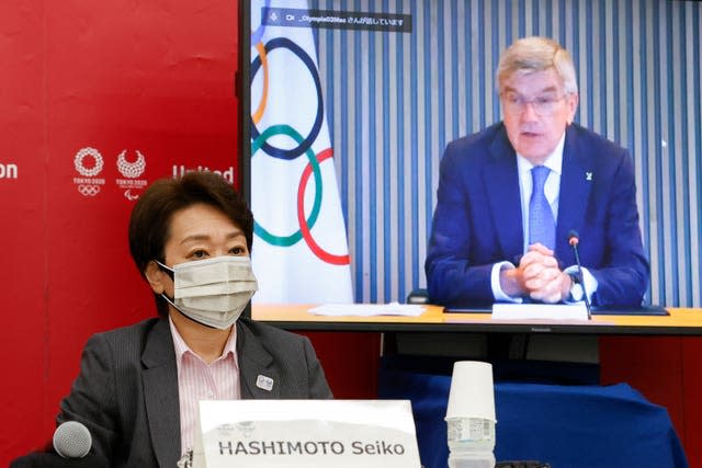 Hashimoto held a meeting with key stakeholders on Monday, including IOC president Thomas Bach, on the screen