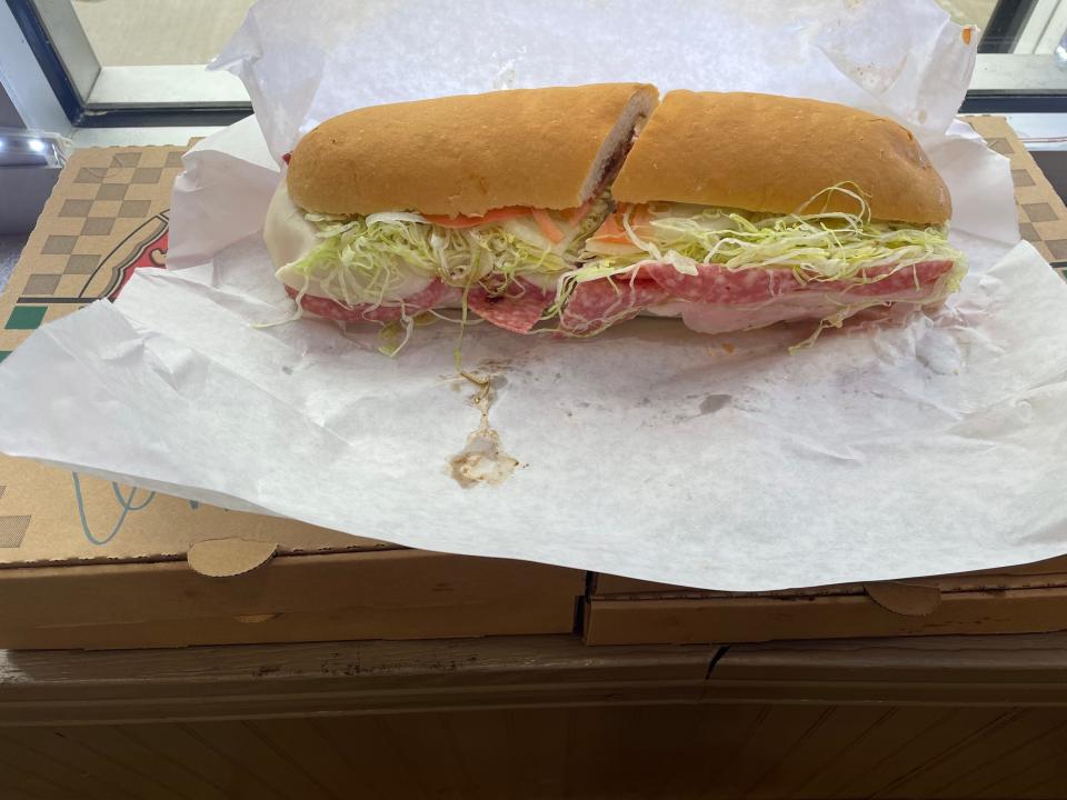 The large Italian sub at Pierre's Brooklyn New York Style Pizza and Deli in Akron.
