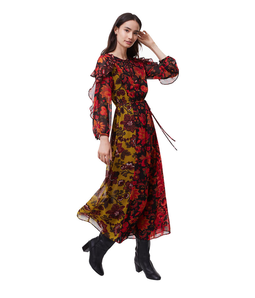 <p>Loft Woodland Maxi Dress, $118,<a rel="nofollow noopener" href="https://www.loft.com/woodland-maxi-dress/442378" target="_blank" data-ylk="slk:loft.com.;elm:context_link;itc:0;sec:content-canvas" class="link "> loft.com.</a> </p>