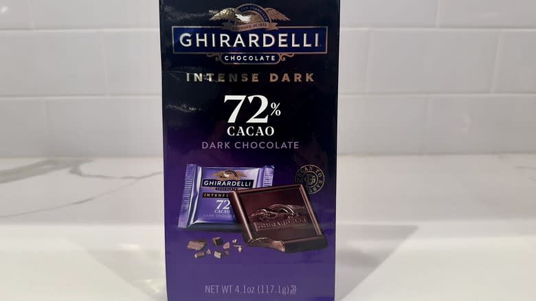 72% dark chocolate on counter