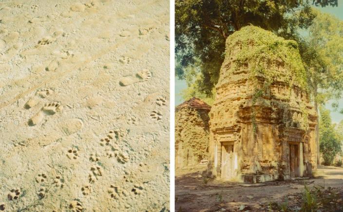 Left, the banks of Rota Tang village; right, the Srei temple in Kampong Preah (1854 x WaterAid: Once Beating Heart/Calvin Chow 2022)