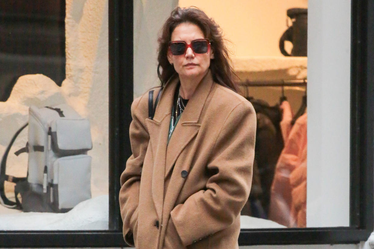 Katie Holmes is seen on January 10, 2024 in New York City. (Photo by Ignat/Bauer-Griffin/GC Images)