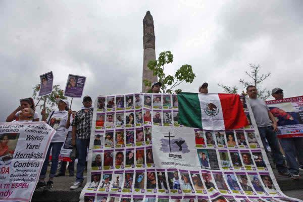Protesta en el Día Internacional de las Victimas de Desaparición Forzada.