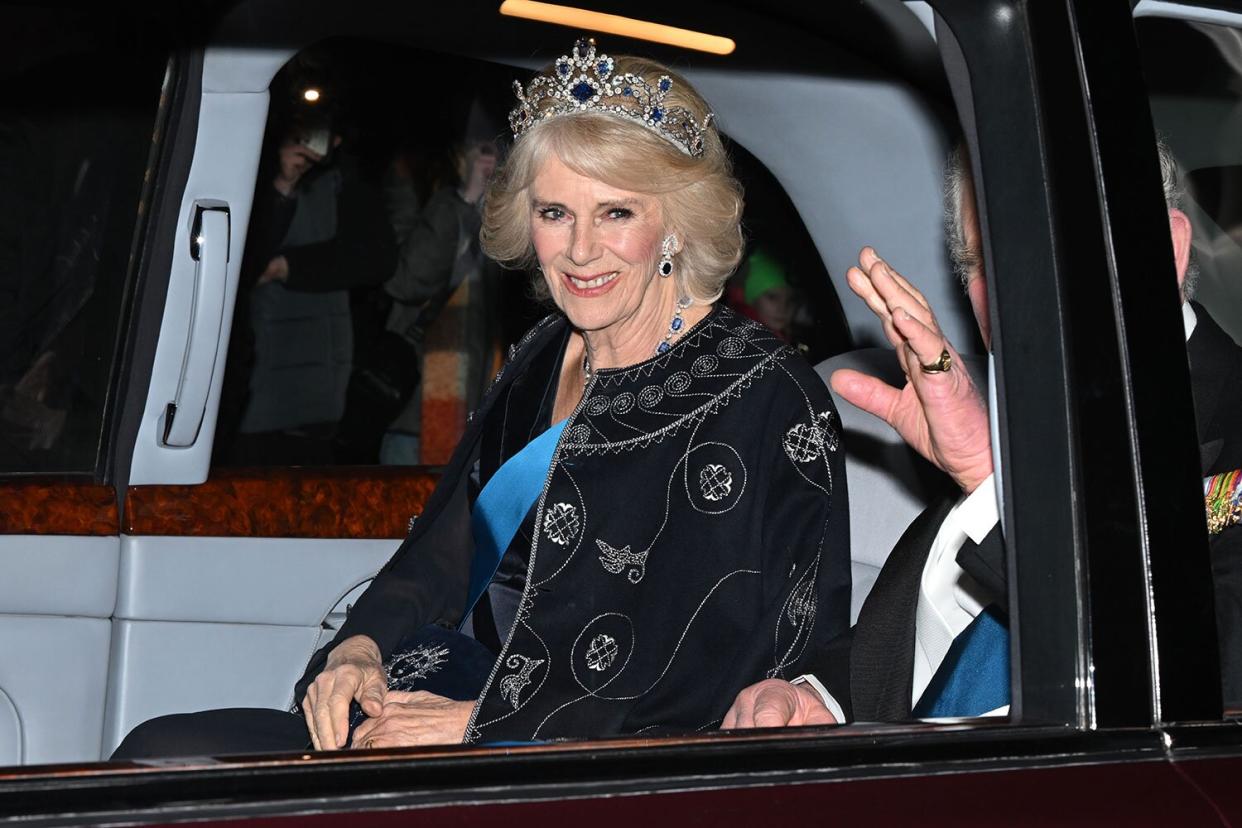 Mandatory Credit: Photo by Tim Rooke/Shutterstock (13652447h) Camilla Queen Consort and King Charles III Diplomatic reception at Buckingham Palace, London, UK - 06 Dec 2022