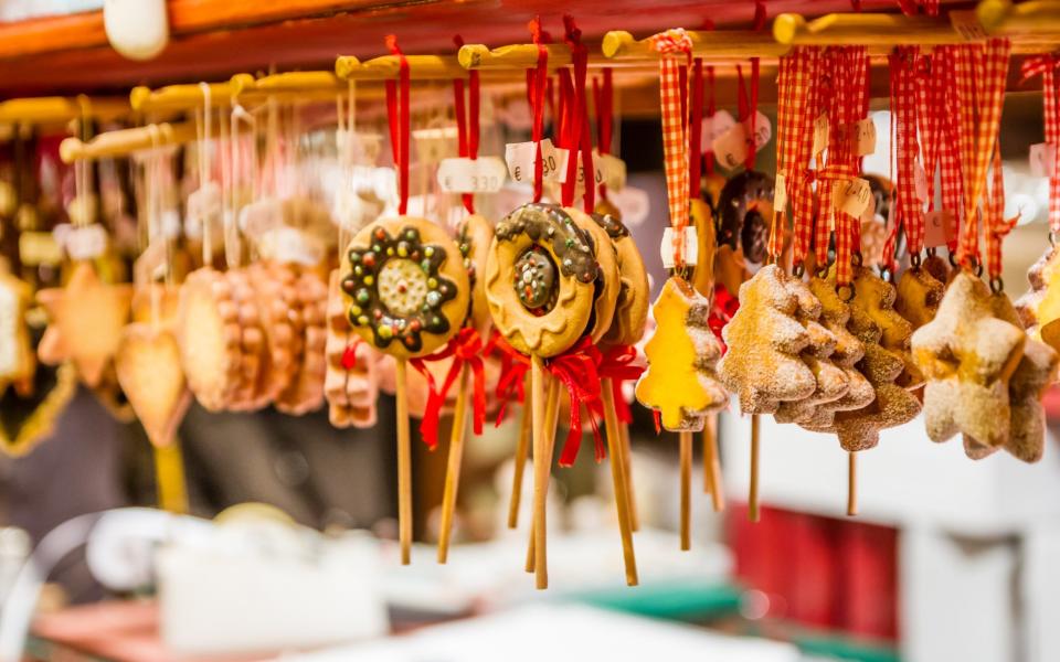 Gingerbread tree ornaments at the Christmas market in Colmar