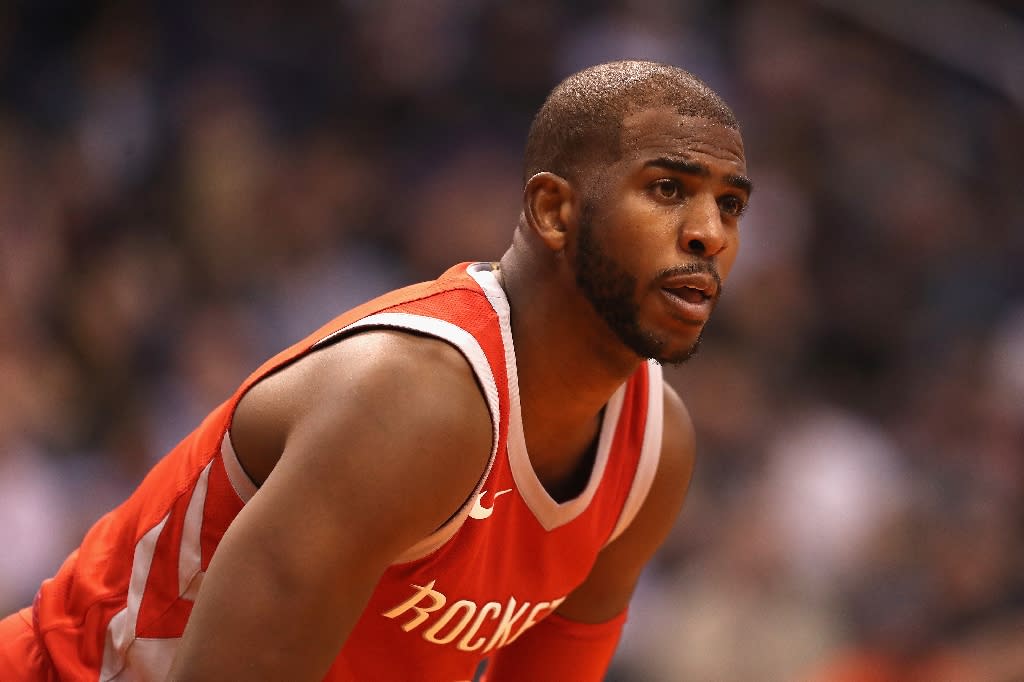 Chris Paul has clearly been working on dribbling skills with his son. (AFP)