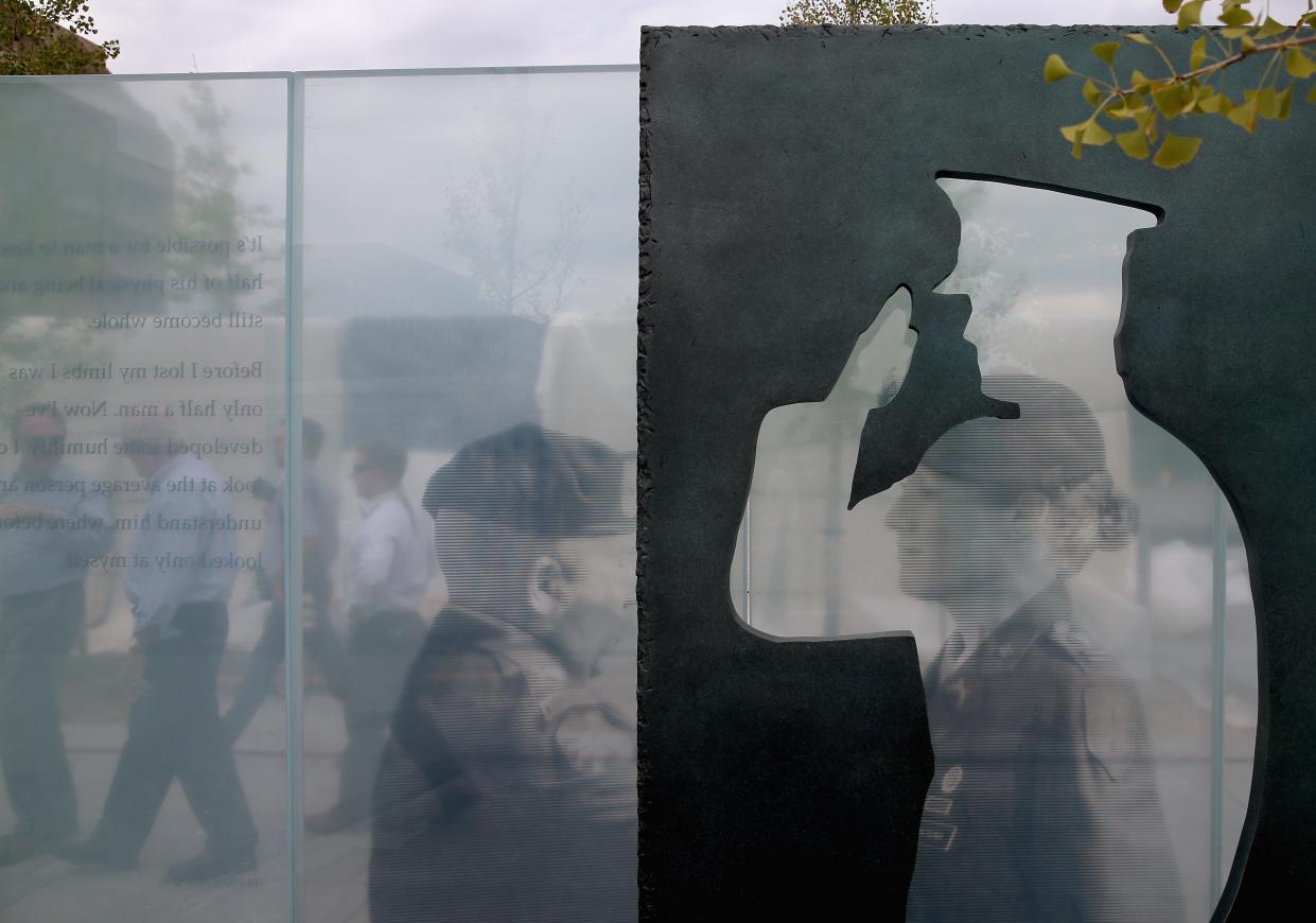 The American Veterans Disabled for Life Memorial in Washington, D.C., bears witness to the visible and invisible disabilities, such as post-traumatic stress disorder, that resulted from military service.