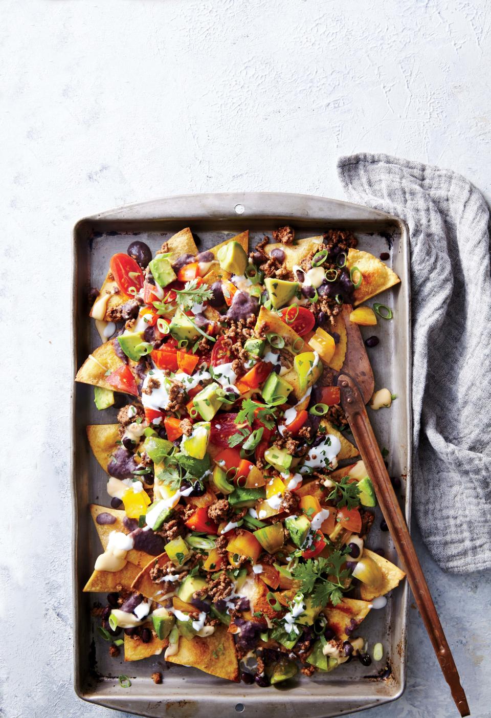 Sheet Pan Beef and Black Bean Nachos