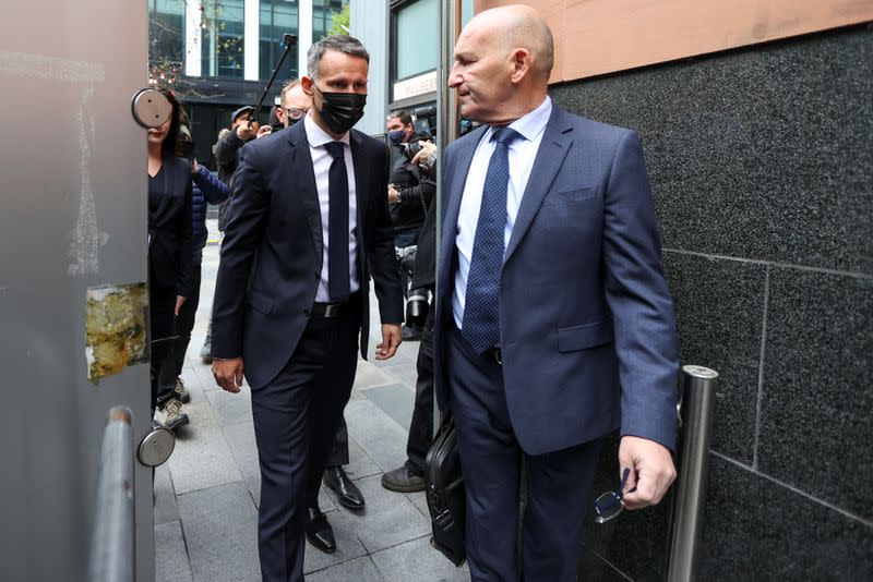 Former Manchester United footballer Giggs arrives at court in Manchester