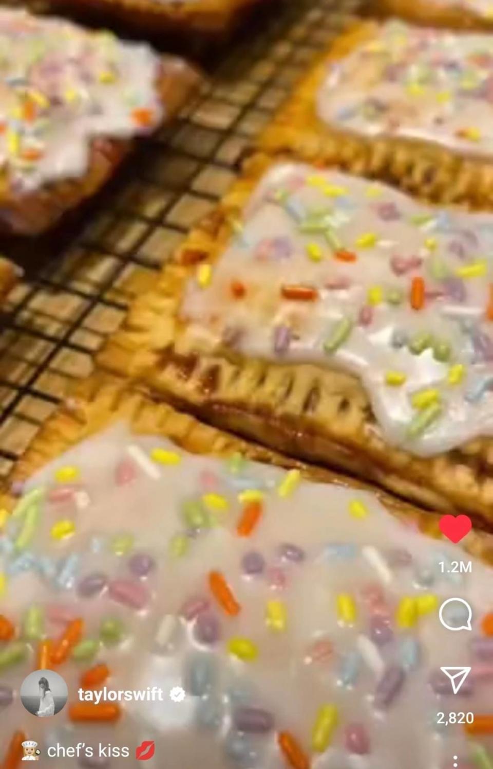 A picture of homemade Pop-Tarts Taylor Swift shared on TikTok three years ago.