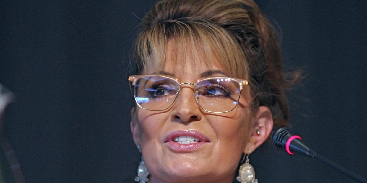 Former Alaska Gov. Sarah Palin speaking at an event