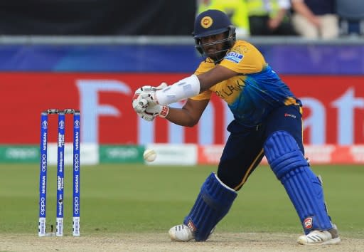 Sri Lanka's Avishka Fernando plays a shot against the West Indies