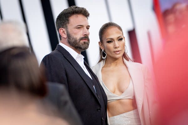 Ben Affleck and Jennifer Lopez at the Los Angeles premiere of Netflix’s <i>The Mother</i> on May 10, 2023, a few weeks before TMZ reported the couple closed on their Wallingford Estates home.