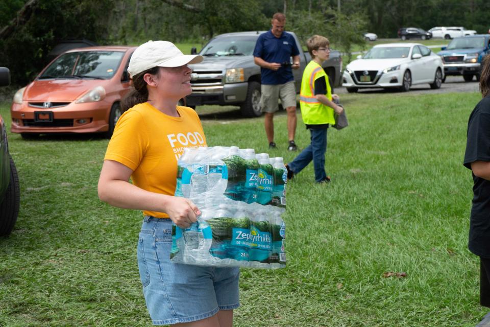 Feeding Florida distributes food and water in Suwannee and the Big Bend after Hurricane Idalia hit the area Aug. 30, 2023.