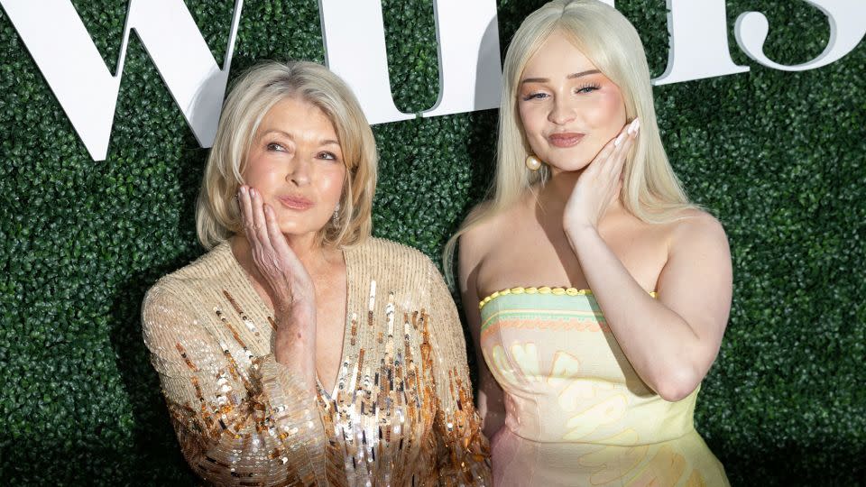 Martha Stewart and Kim Petras arrive for the launch of the Sports Illustrated Swimsuit 2023 issue. - Jeenah Moon/Reuters