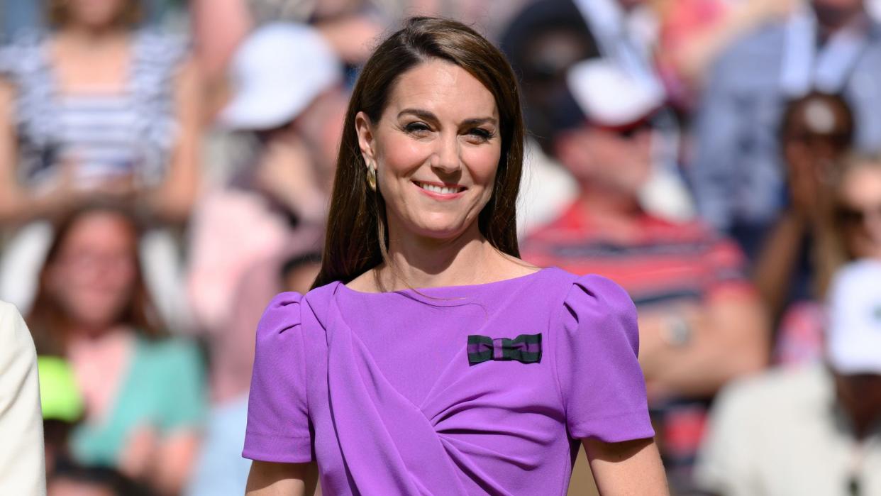 Kate Middleton in a purple dress