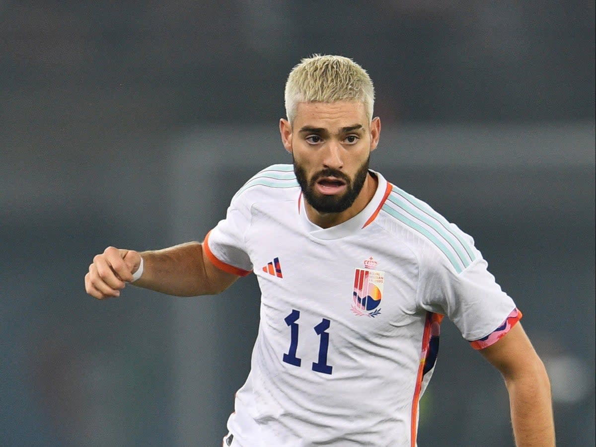 Carrasco Yannick sporting Belgium’s white away shirt (EPA)