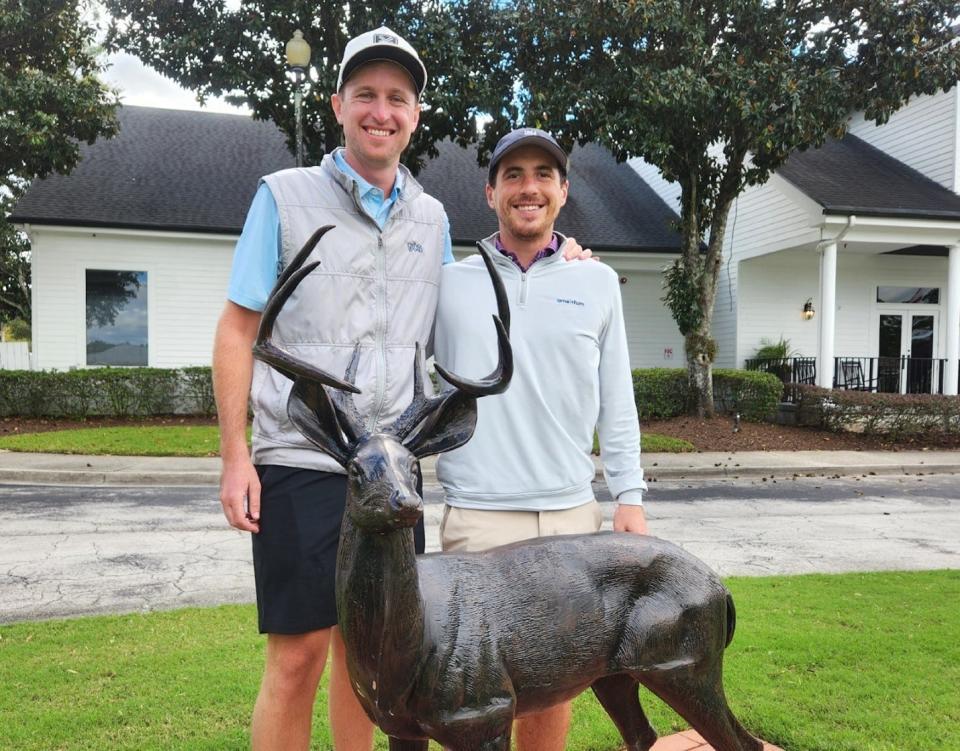 Max McKay (left) and Alex Taylor won the Jacksonville Area Golf Association Fall Four-Ball at the Deercreek Country Club.