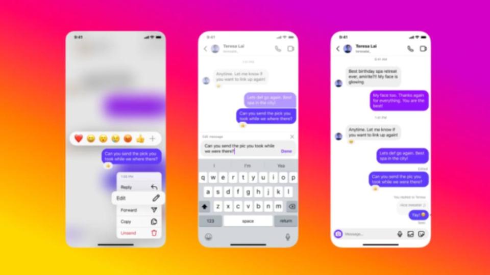 IG推出「重新編輯」等5大訊息功能。（圖／翻攝自 IG）