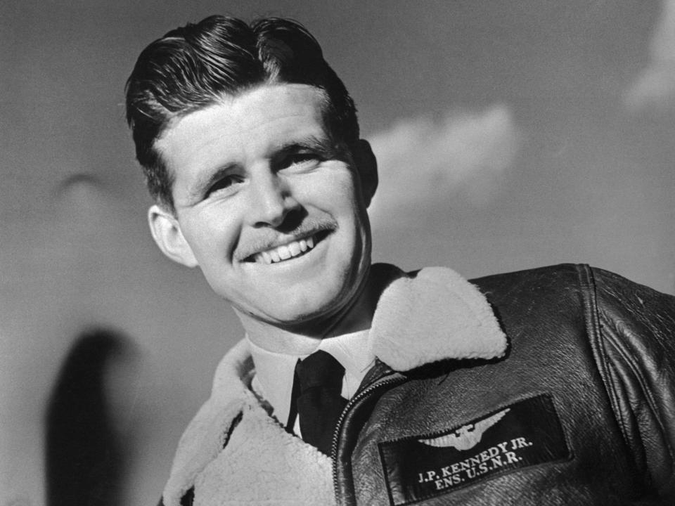 Joe Kennedy Jr. smiles at the camera in 1944.