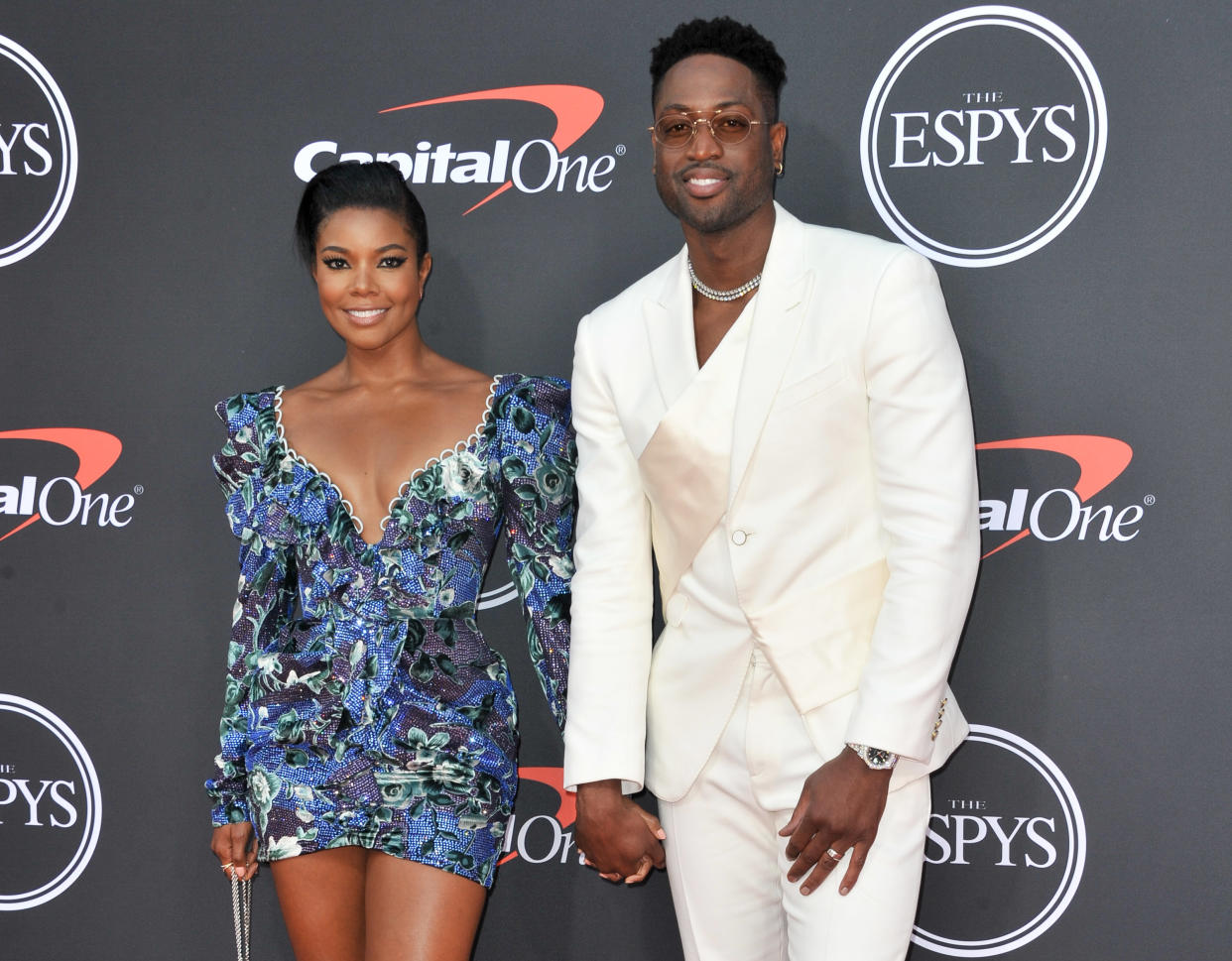 Gabrielle Union and Dwyane Wade designed T-shirts to support the LGBTQ community. (Photo by Allen Berezovsky/WireImage)