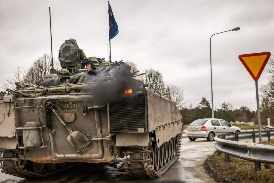 Sweden military tanks in Gotland