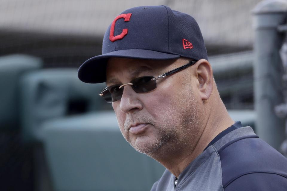 Cleveland manager Terry Francona watches a 2020 spring training game in Surprise, Ariz.