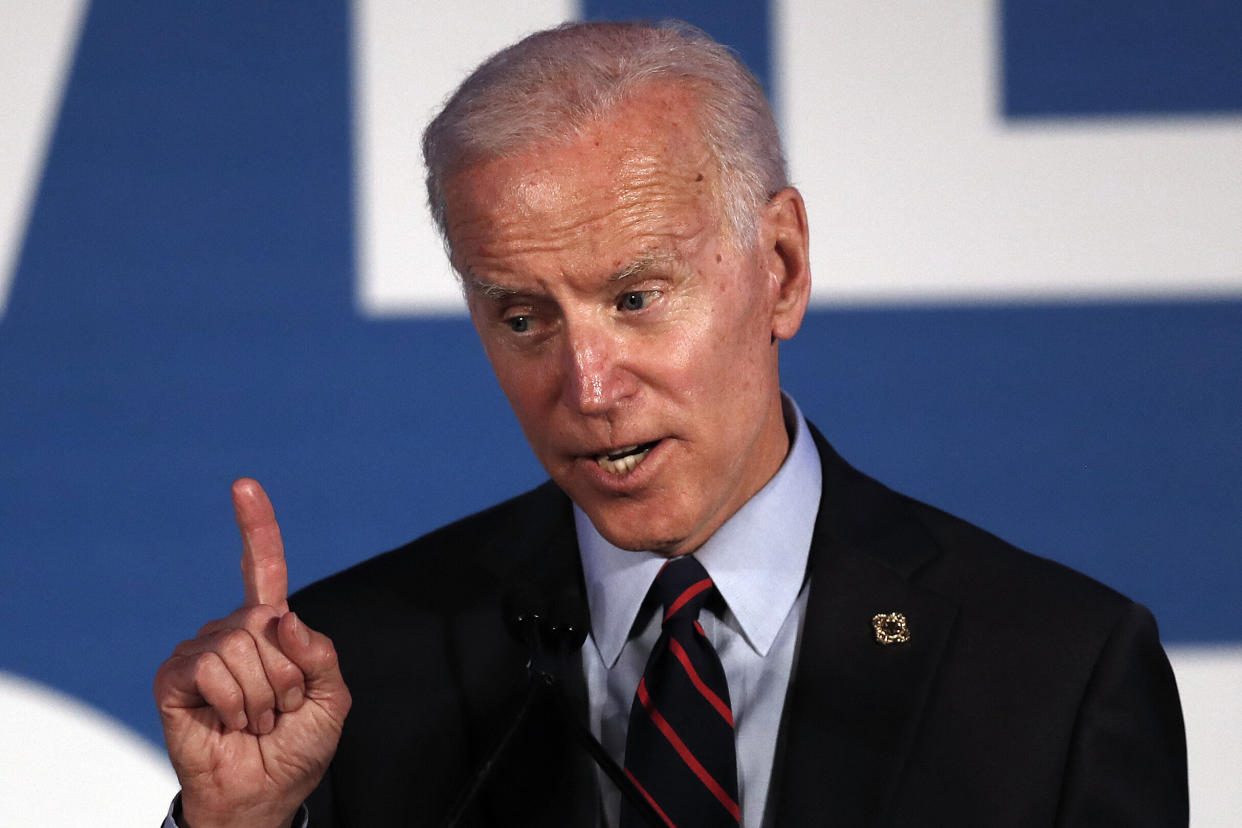 Former Vice President Joe Biden speaks during a fundraiser in Atlanta on Thursday. (AP Photo/John Bazemore)