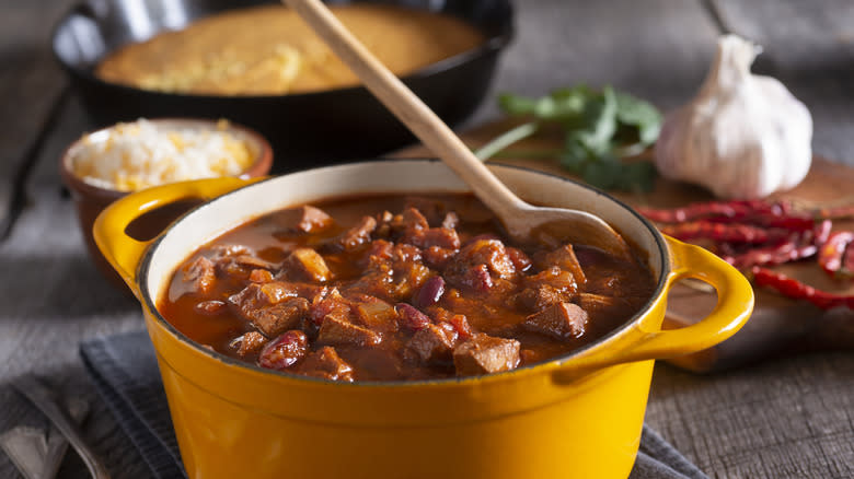 Stew in yellow pot