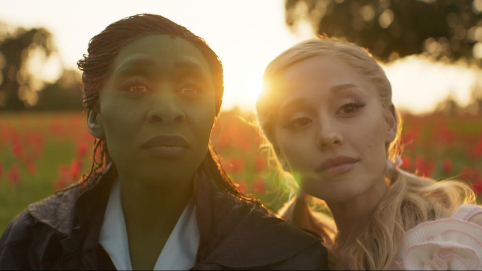 Cynthia Erivo and Ariana Grande in the first part of the Wicked movie adaptation. (Universal Pictures)