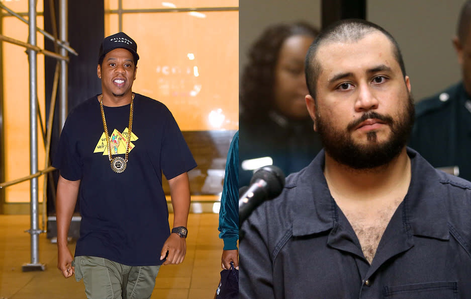 George Zimmerman, the man who killed Trayvon Martin, is now threatening Jay-Z