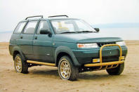 <p>Essentially, Lada took a 111 bodyshell, placed it onto a Lada Niva chassis and gave it beefy off-road tyres and a bull bar to top things off. It looked perfectly capable with its high ground clearance and four-wheel drive, but the heavy Tarzan 2 was still powered by a 1.8-litre <strong>80bhp</strong> powerplant. It’s believed that roughly <strong>1000</strong> cars were built. </p>