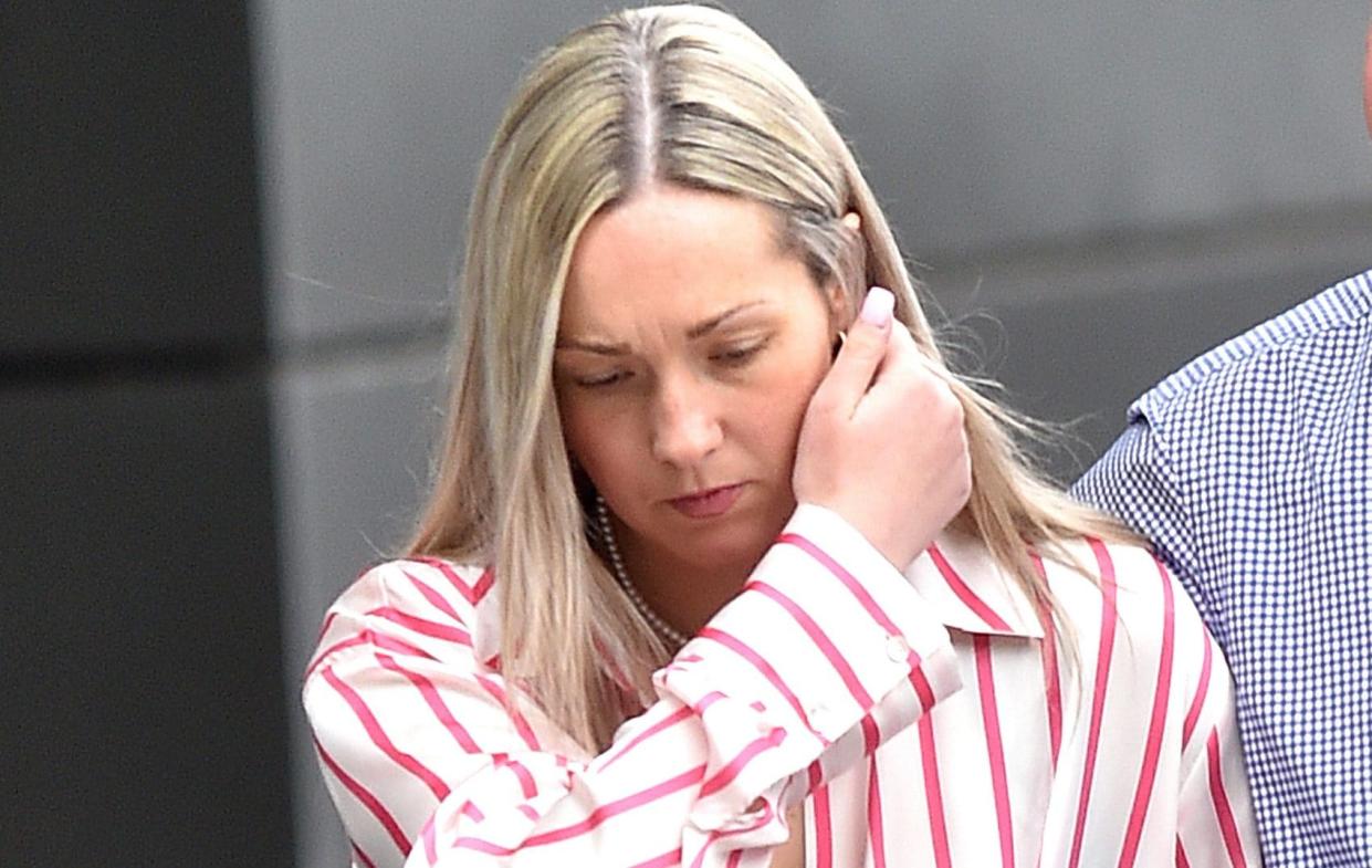 Teacher Rebecca Joynes, pictured leaving Manchester Crown Court, has been found guilty of having sex with boys