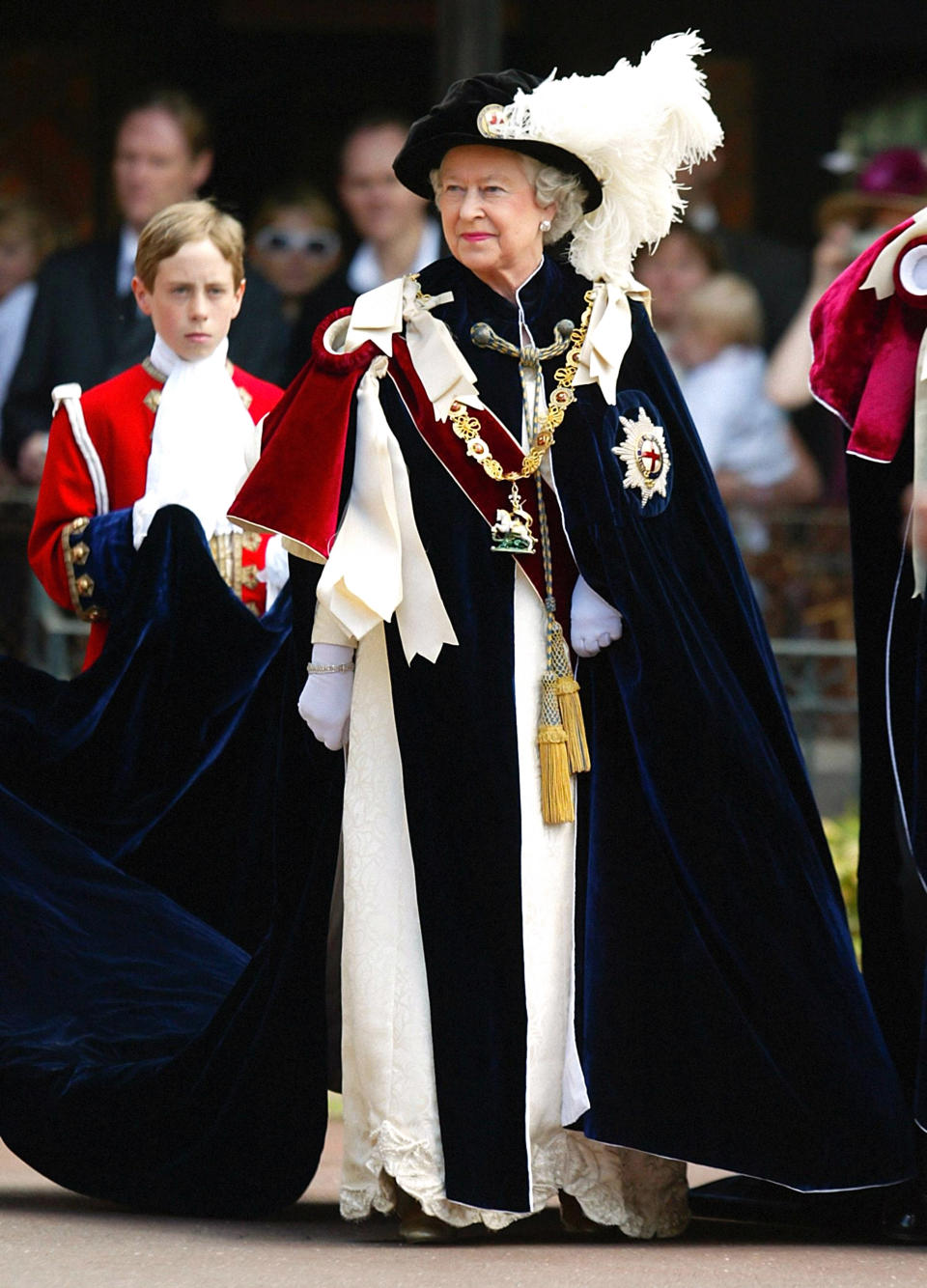 Britain's Queen Elizabeth II arrives at St Georges Chapel.