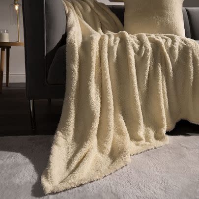 Check out this teddy fleece blanket that you can snuggle up with on chillier days.