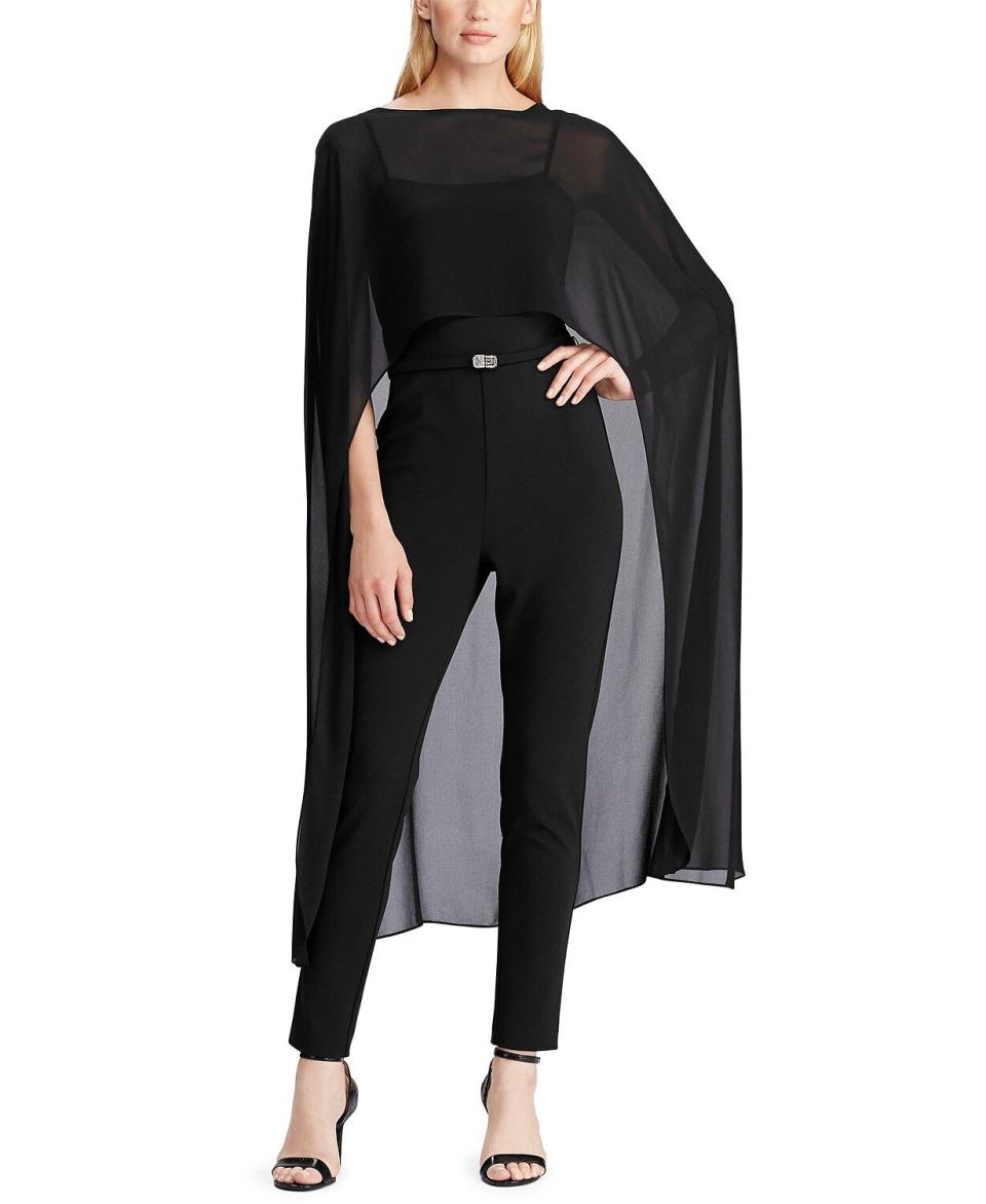 You'll feel like you can fly with the flowy cape on this jumpsuit. The design on the buckle of the belt has a slight Art Deco feel, which works since we're heading into 2020. <strong><a href="https://fave.co/351b9Xy" target="_blank" rel="noopener noreferrer">Originally $240, you can get it for $168 with code FRIEND at Macy's</a></strong>.