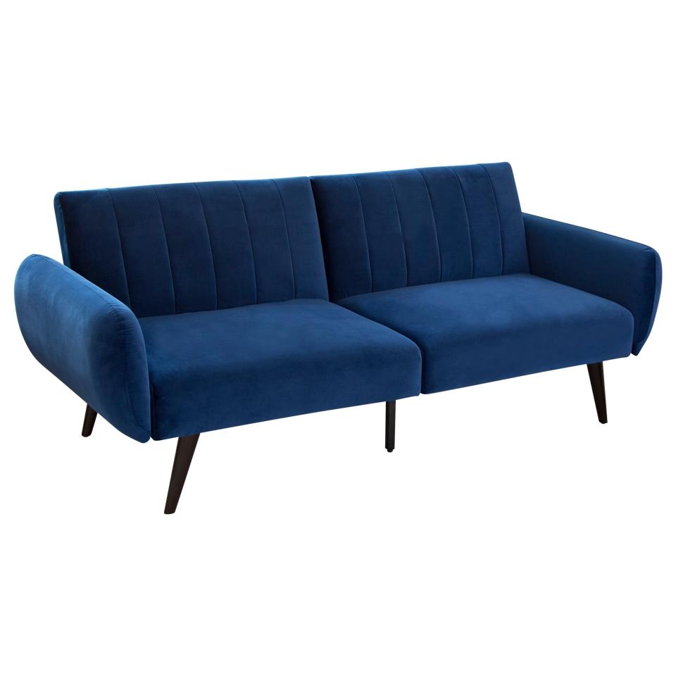 4) Carlton Foldable Velvet Sofa Bed