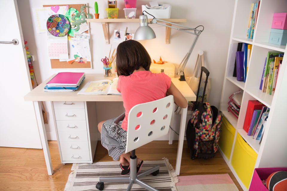 For those who are short on space but still want a place to keep all their supplies in one place, <a href="https://fave.co/3gf7uv0" target="_blank" rel="noopener noreferrer">this IKEA pegboard setup</a> is a smart way to store your child's writing utensils and craft supplies. (Photo: ASIFE via Getty Images)