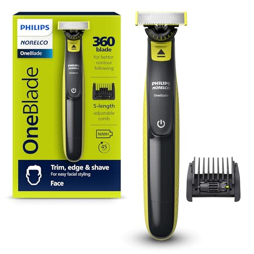 Philips Norelco OneBlade 360 Face, Hybrid Electric Beard Trimmer and Shaver with 5-in-1 Face St…