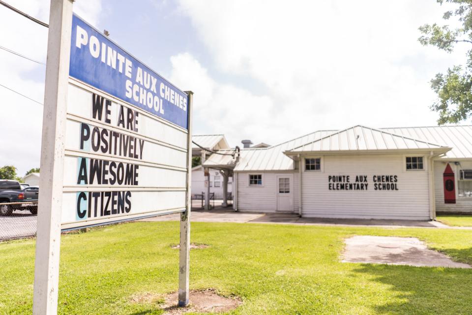 Pointe-aux-Chenes Elementary School before Hurricane Ida.