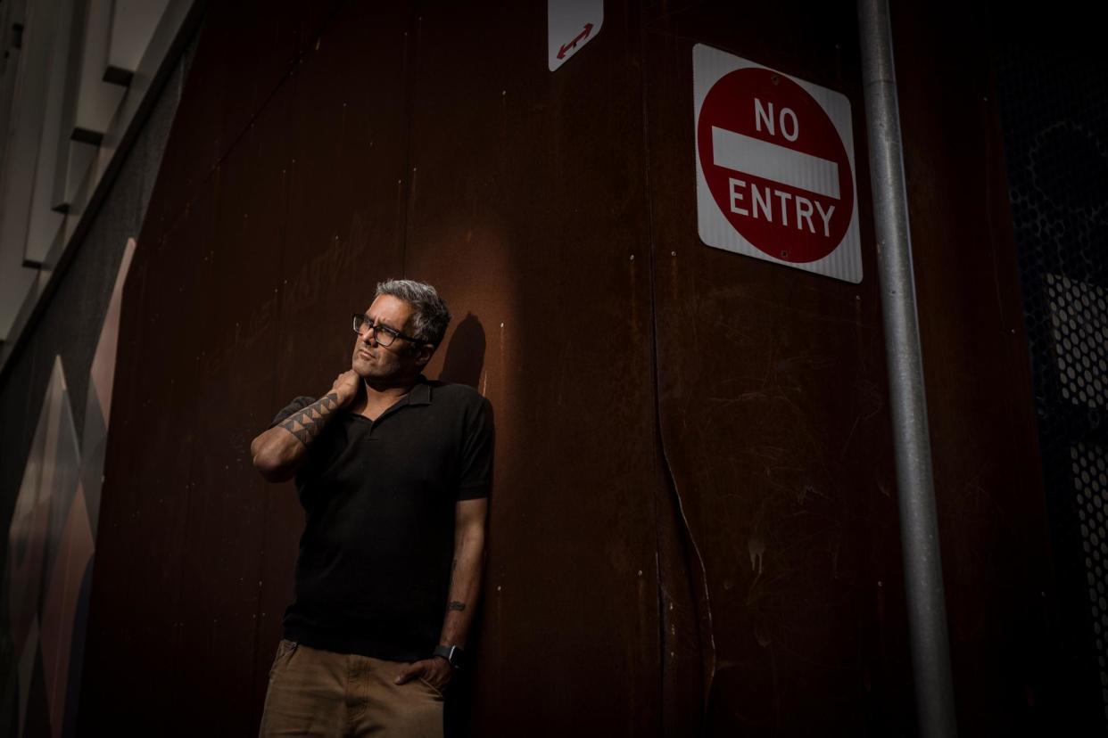 <span>Nigel Pernu, who has been homeless, now helps rough sleepers in Melbourne by encouraging them to seek specialist healthcare.</span><span>Photograph: Christopher Hopkins/The Guardian</span>