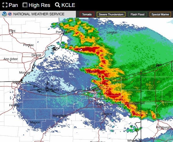 A flood watch for northeast Ohio has been issued by the National Weather Service as thunderstorms move south into the area, bringing the possibility of flash floods due to heavy rain.