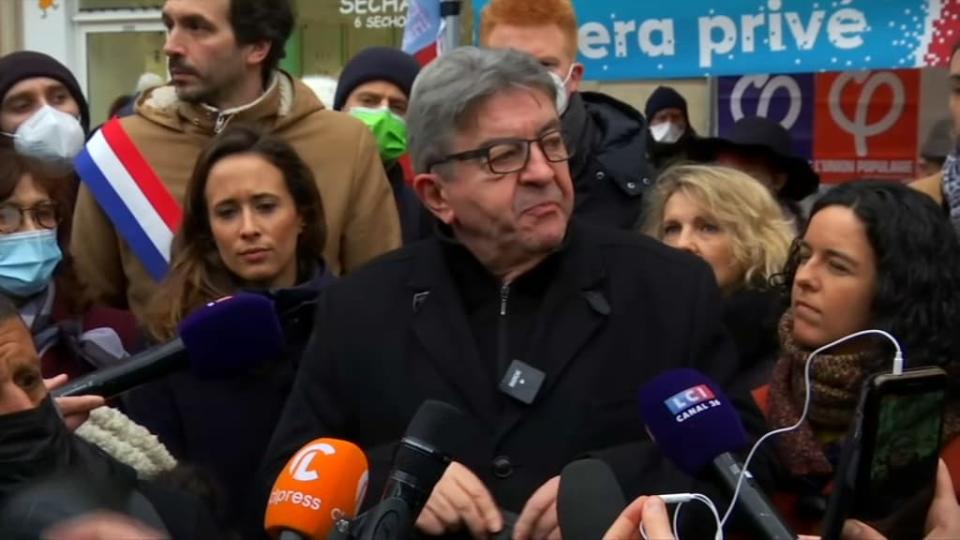 Jean-Luc Mélenchon lors de la manifestation parisienne du 27 janvier.  - BFMTV