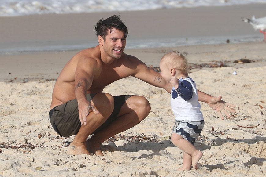 There is clearly a real bond between the Bachelor and the little man, as he runs in for a cuddle. #cutenessoverload