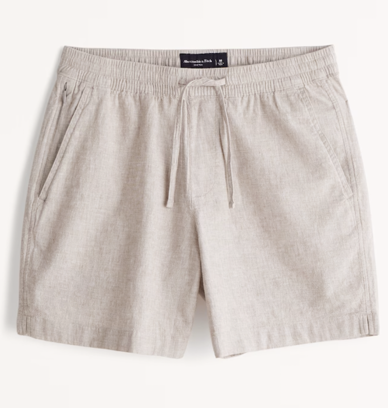 6 Inch Linen-Blend Pull-On Short